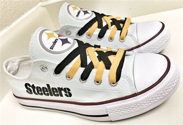 Women's and Youth Pittsburgh Steelers Repeat Print Low Top Sneakers 001 Women's and Youth Pittsburgh Steelers Repeat Print Low Top Sneakers 001